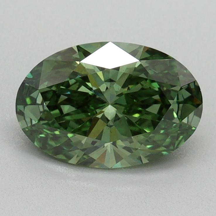1.08 Ct. Fancy Vivid Green Oval Lab Grown Diamond