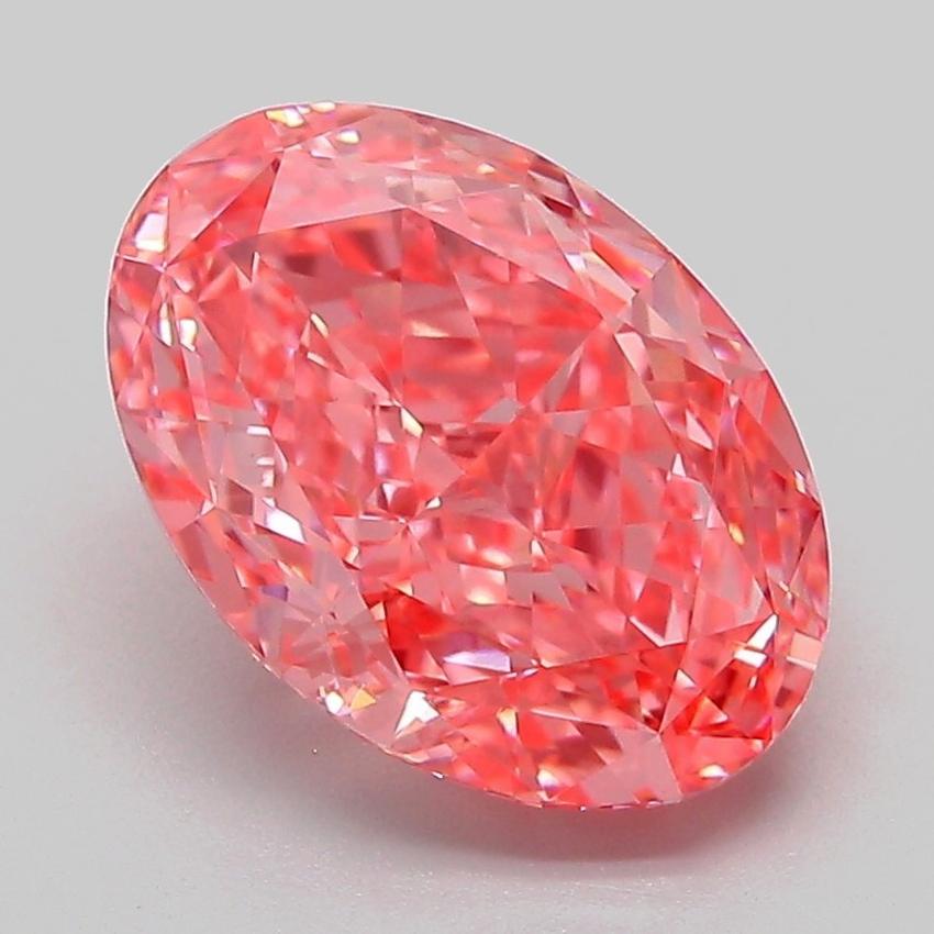 3.20 Ct. Fancy Vivid Pink Oval Lab Grown Diamond