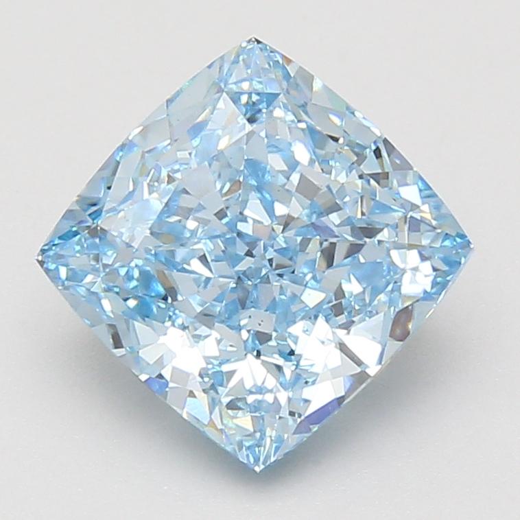 3.96 Ct. Fancy Vivid Blue Cushion Lab Grown Diamond