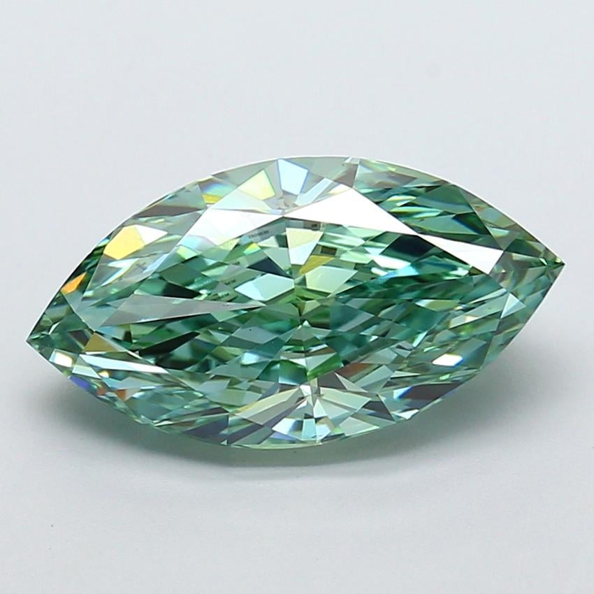 5.60 Ct. Fancy Vivid Green Marquise Lab Grown Diamond