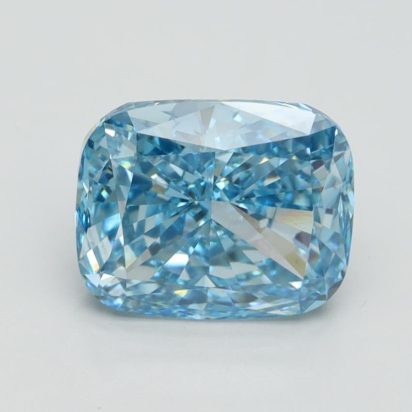 3.00 Ct. Fancy Vivid Blue Cushion Lab Grown Diamond