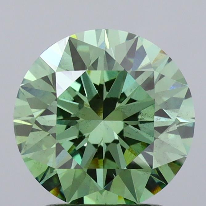 2.07 Ct. Fancy Vivid  Green Round Lab Grown Diamond
