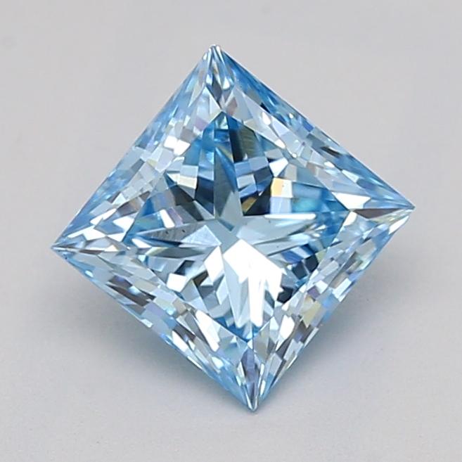 1.01 Ct. Fancy Vivid  Blue Princess Lab Grown Diamond