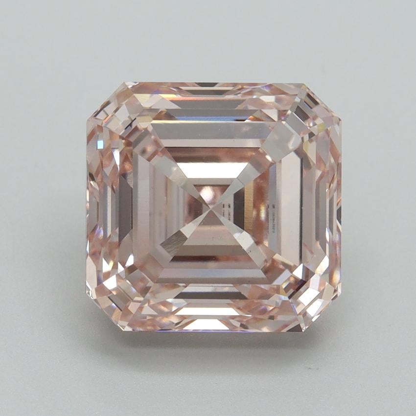 6.37 Ct. Fancy Intense Pink Asscher Lab Grown Diamond