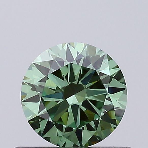 0.56 Ct. Fancy Vivid Green Round Lab Grown Diamond