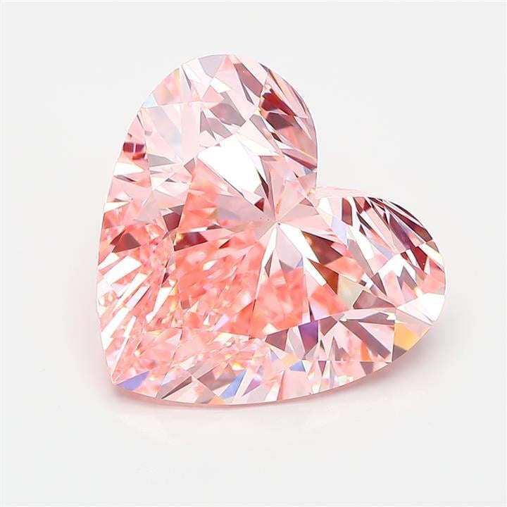 8.06 Ct. Fancy Intense Pink Heart Lab Grown Diamond