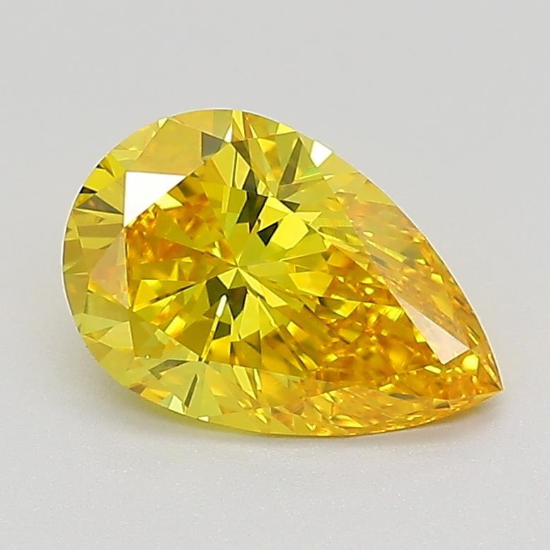 1.29 Ct. Fancy Vivid Orangy Yellow Pear Lab Created Diamond