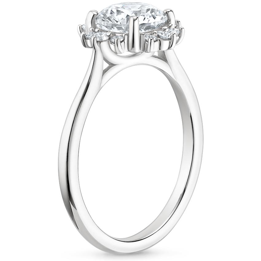 Platinum Sol Diamond Ring, large side view