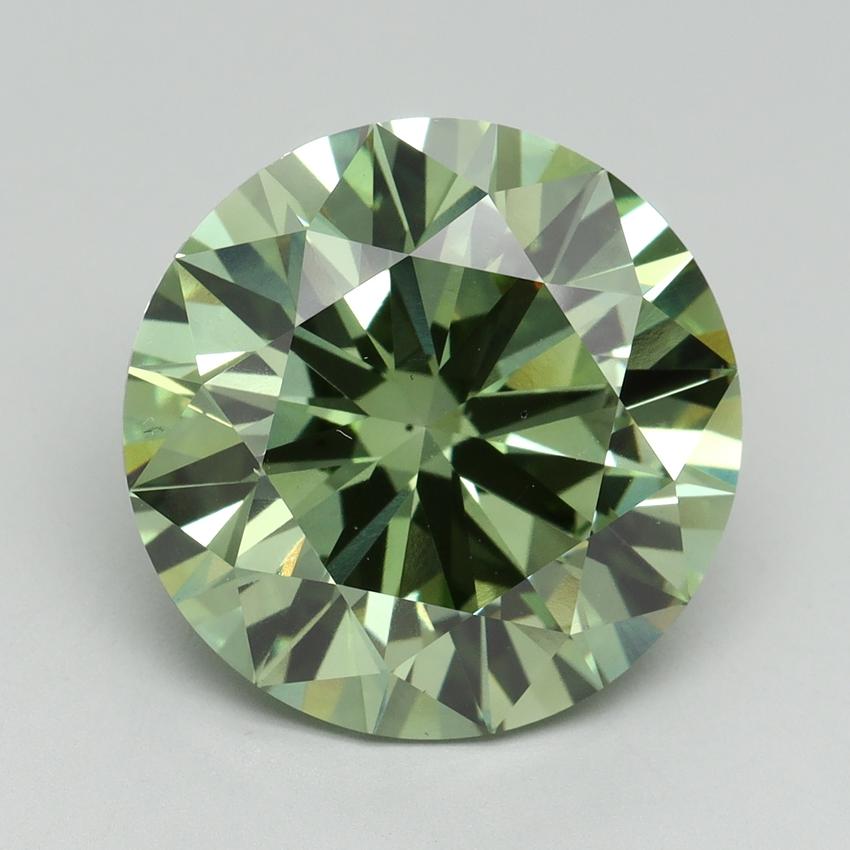 9.04 Ct. Fancy Vivid Green Round Lab Grown Diamond