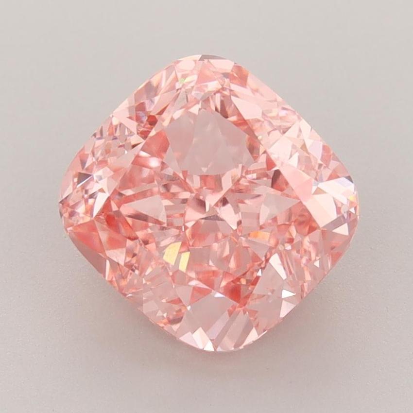 3.28 Ct. Fancy Vivid Pink Cushion Lab Grown Diamond