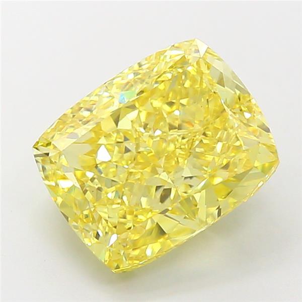 4.50 Ct. Fancy Vivid Yellow Cushion Lab Grown Diamond