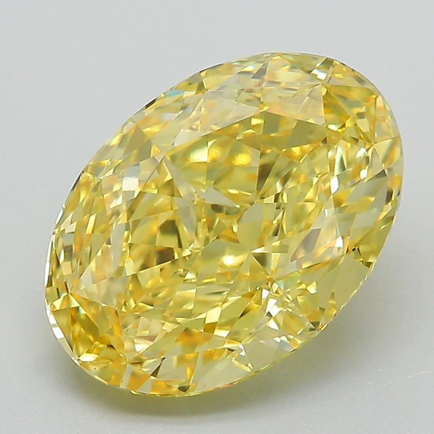 5.19 Ct. Fancy Vivid Yellow Oval Lab Grown Diamond