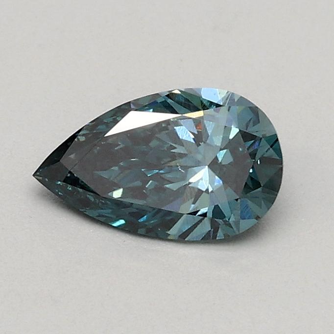 0.31 Ct. Fancy Vivid Green Blue Pear Lab Grown Diamond