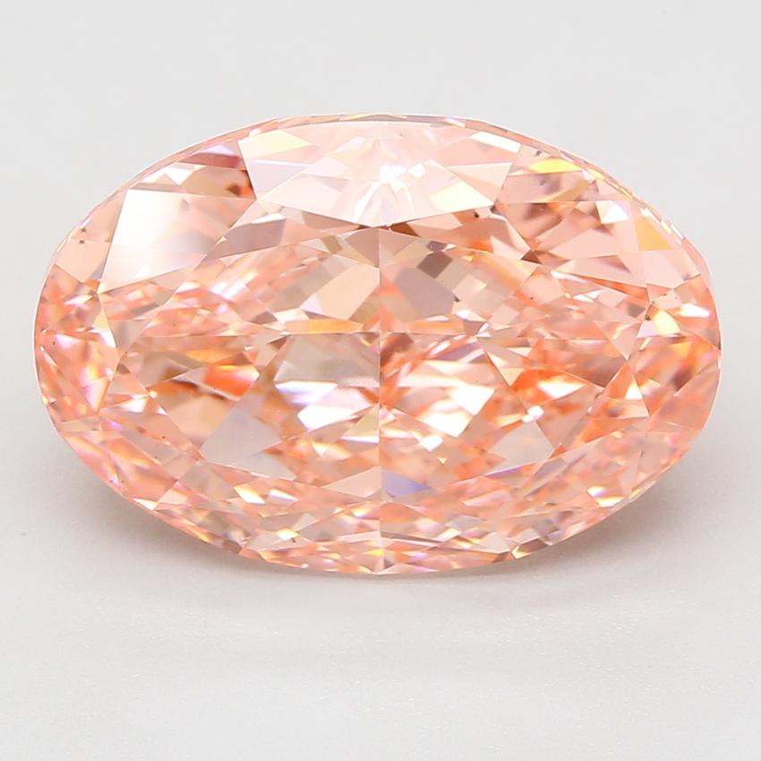 12.09 Ct. Fancy Vivid Pink Oval Lab Grown Diamond