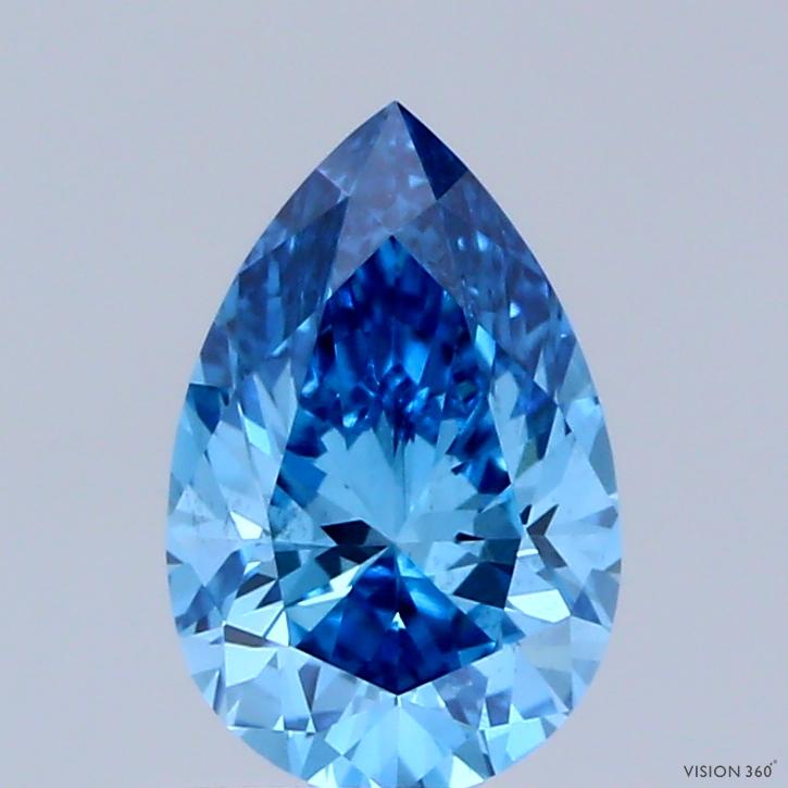 0.74 Ct. Fancy Vivid Blue Pear Lab Grown Diamond