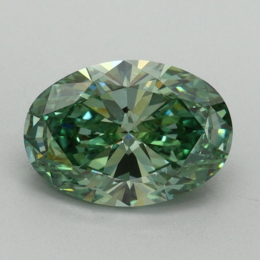 1.60 Ct. Fancy Vivid Green Oval Lab Grown Diamond