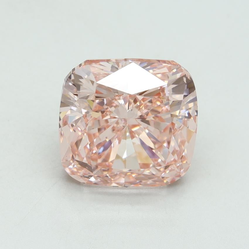 5.01 Ct. Fancy Vivid Pink Cushion Lab Grown Diamond