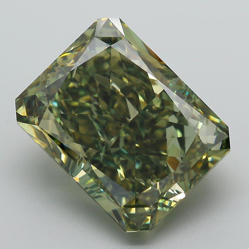 12.57 Ct. Fancy Vivid  Green Radiant Lab Grown Diamond