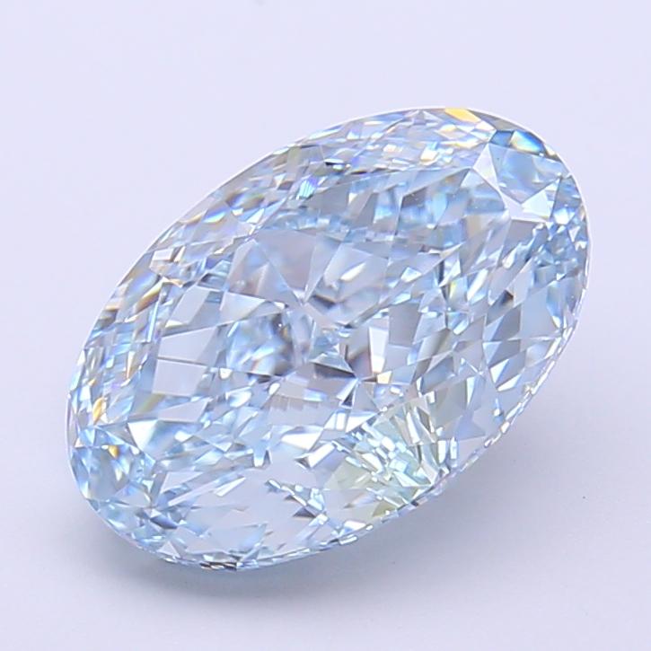 3.39 Ct. Fancy Vivid  Blue Oval Lab Grown Diamond