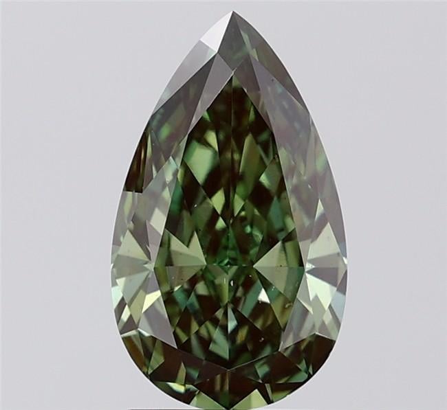 2.37 Ct. Fancy Vivid  Green Pear Lab Grown Diamond
