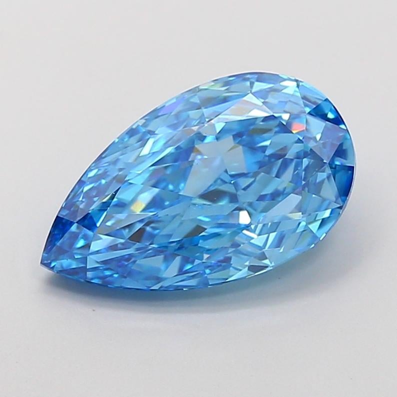 3.49 Ct. Fancy Vivid  Blue Pear Lab Grown Diamond