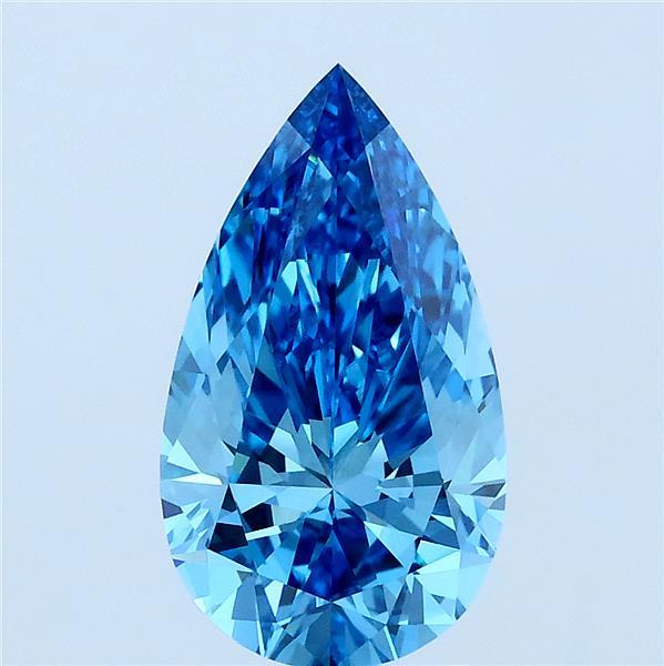 2.02 Ct. Fancy Vivid Blue Pear Lab Grown Diamond