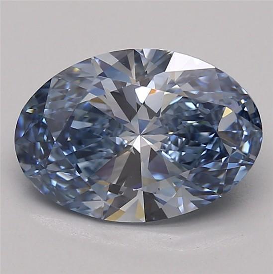2.18 Ct. Fancy Vivid Blue Oval Lab Grown Diamond
