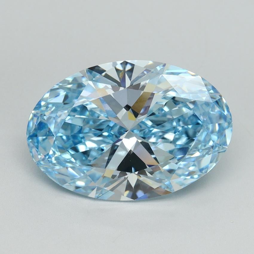 5.04 Ct. Fancy Vivid Blue Oval Lab Grown Diamond