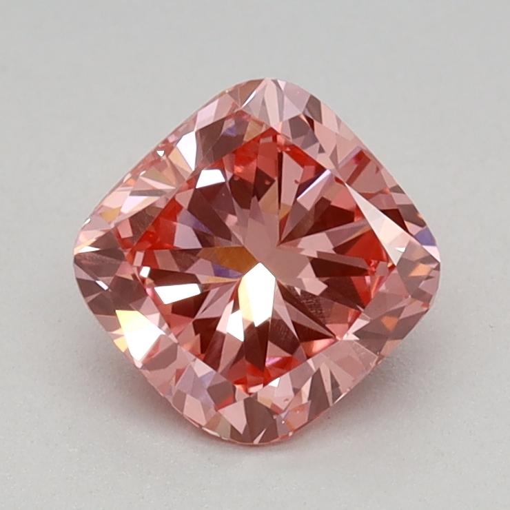 0.77 Ct. Fancy Vivid Pink Cushion Lab Grown Diamond
