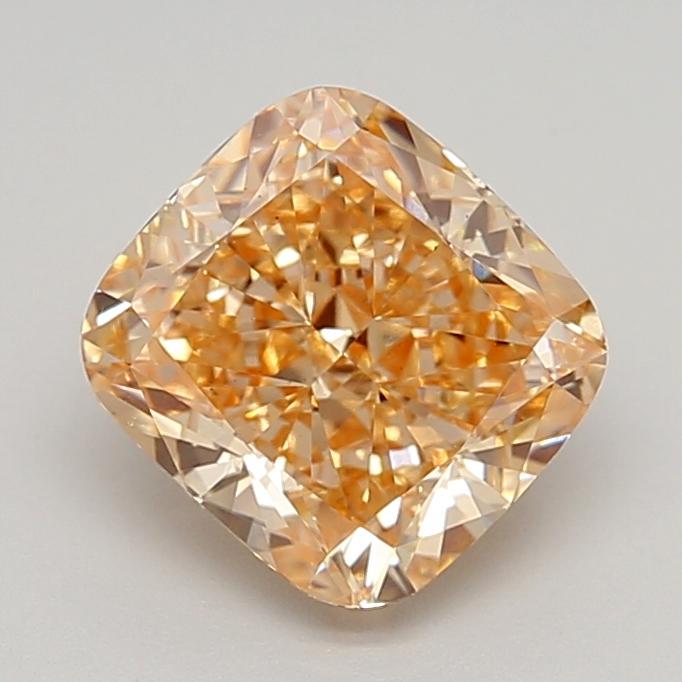 2.65 Ct. Fancy Intense Yellowish Orange Cushion Lab Grown Diamond