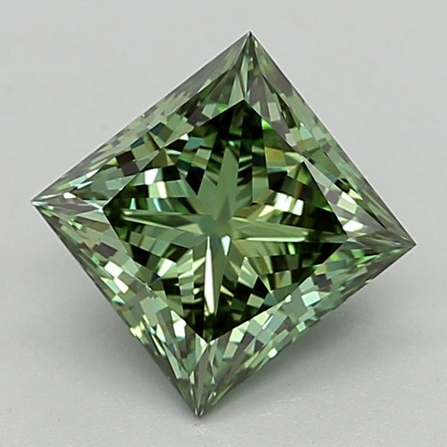 1.89 Ct. Fancy Vivid  Green Princess Lab Grown Diamond