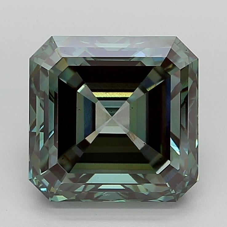 6.24 Ct. Fancy Vivid  Green Asscher Lab Grown Diamond