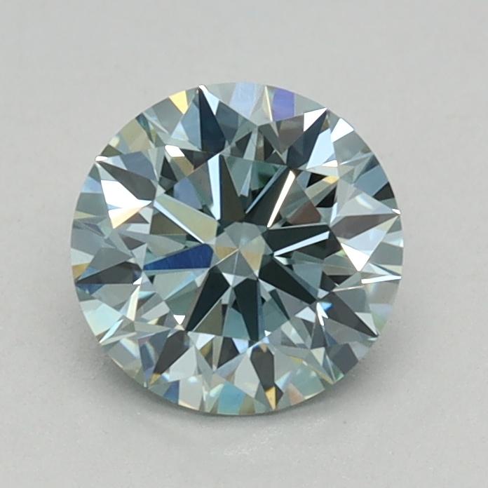 0.67 Ct. Fancy Intense Bluish Green Round Lab Grown Diamond