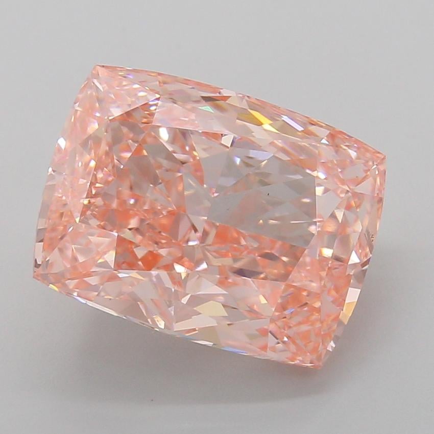 9.00 Ct. Fancy Vivid Pink Cushion Lab Grown Diamond