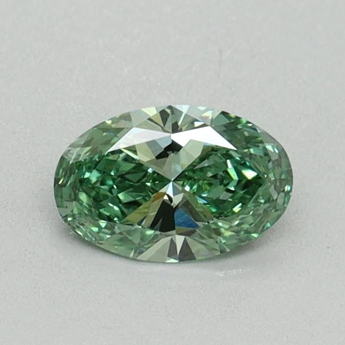 0.41 Ct. Fancy Vivid Green Oval Lab Grown Diamond