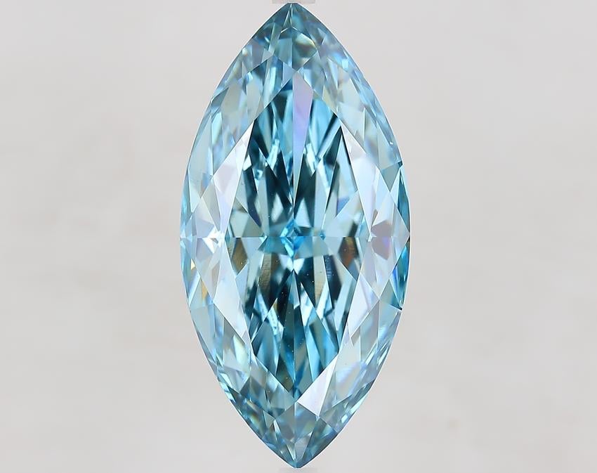 11.89 Ct. Fancy Vivid Blue Marquise Lab Grown Diamond