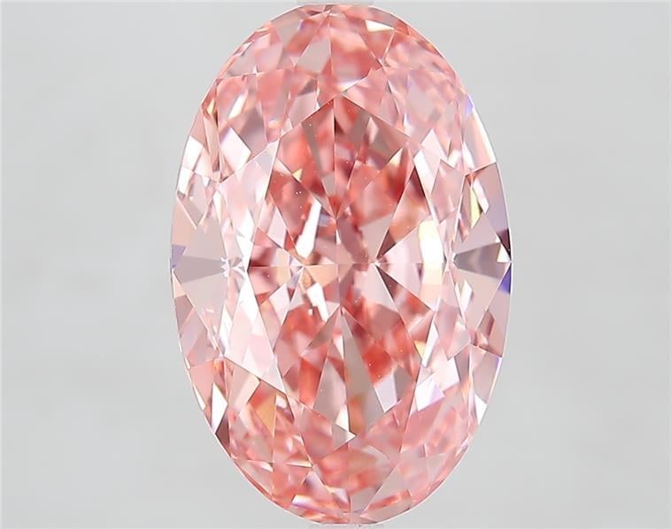 6.52 Ct. Fancy Vivid  Pink Oval Lab Grown Diamond