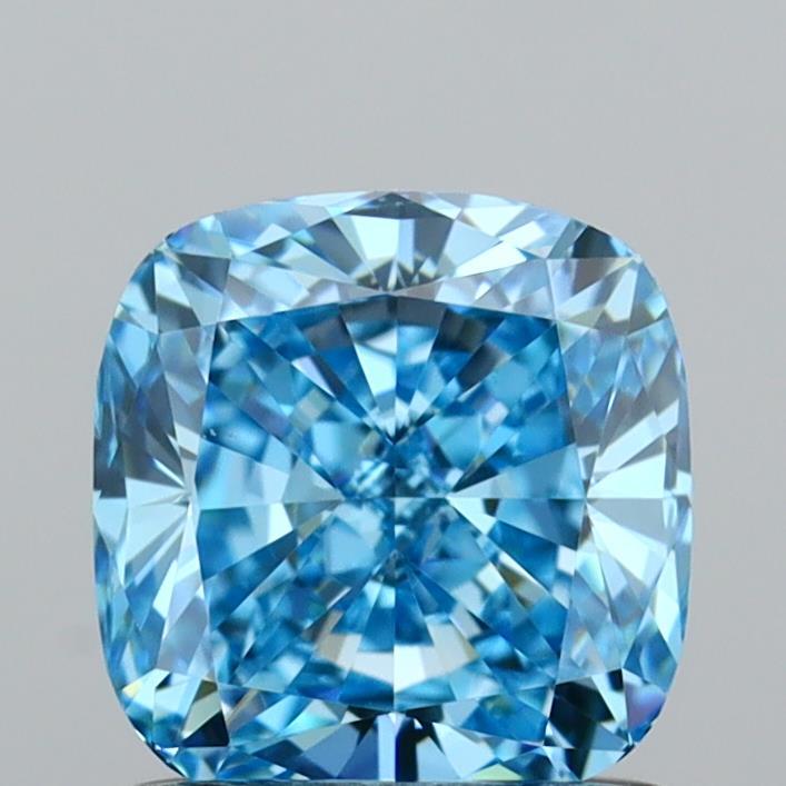1.00 Ct. Fancy Vivid Blue Cushion Lab Grown Diamond