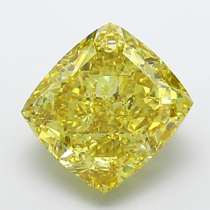 10.12 Ct. Fancy Vivid  Yellow Cushion Lab Grown Diamond