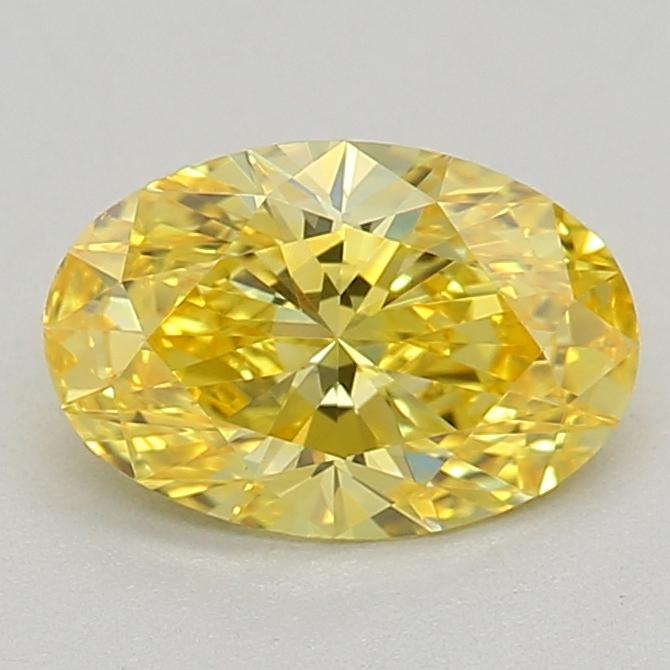 0.81 Ct. Fancy Vivid Yellow Oval Lab Grown Diamond