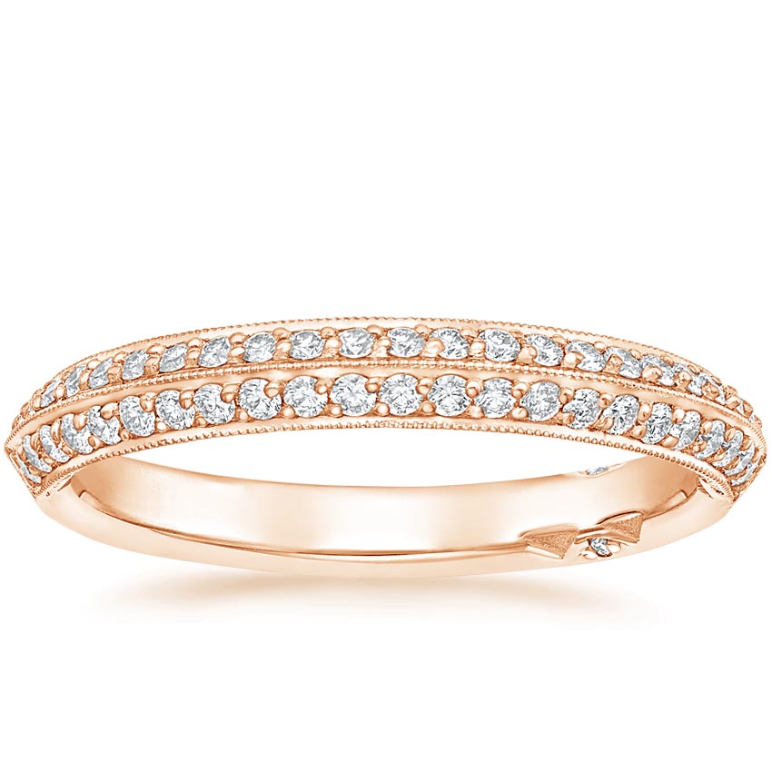 18K Rose Gold Tacori Sculpted Crescent Knife Edge Diamond Ring (1/3 ct. tw.), large top view
