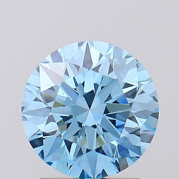 1.74 Ct. Fancy Vivid Blue Round Lab Grown Diamond