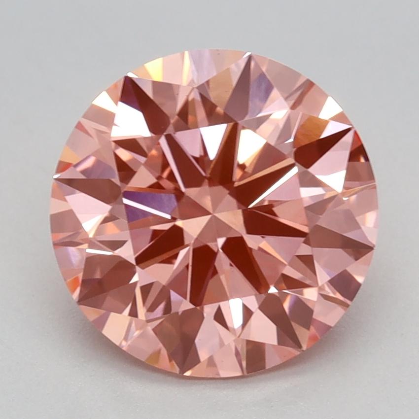 2.10 Ct. Fancy Vivid Pink Round Lab Grown Diamond
