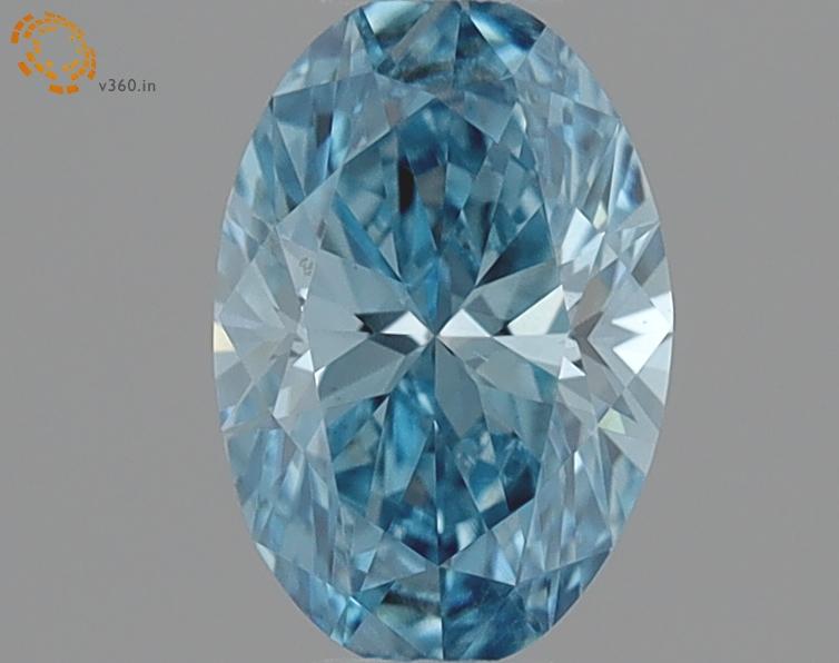 0.32 Ct. Fancy Vivid Blue Oval Lab Grown Diamond