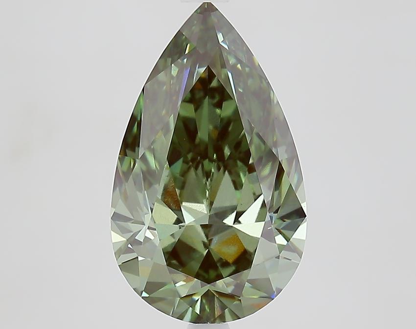 4.10 Ct. Fancy Intense Green Pear Lab Grown Diamond