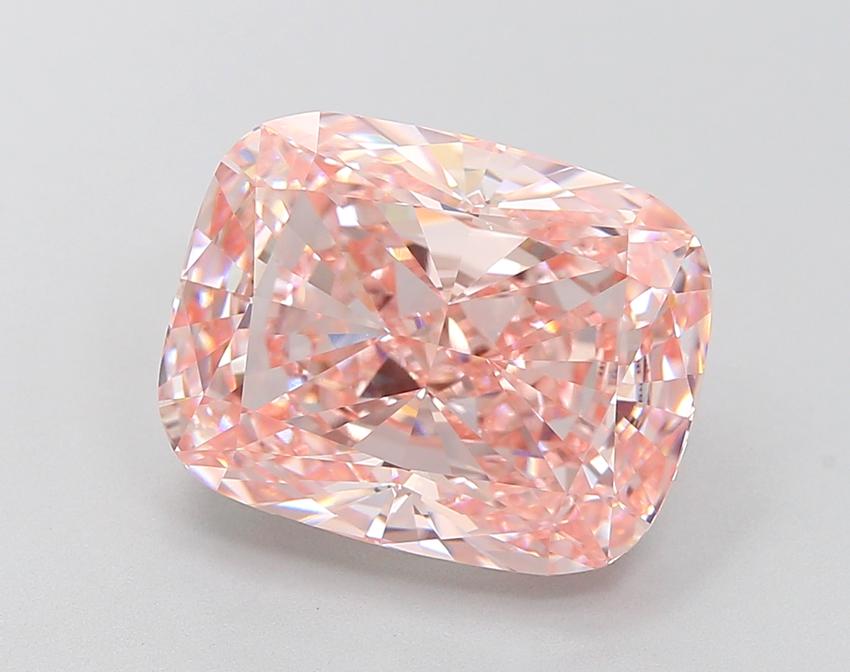 8.01 Ct. Fancy Vivid Pink Cushion Lab Grown Diamond