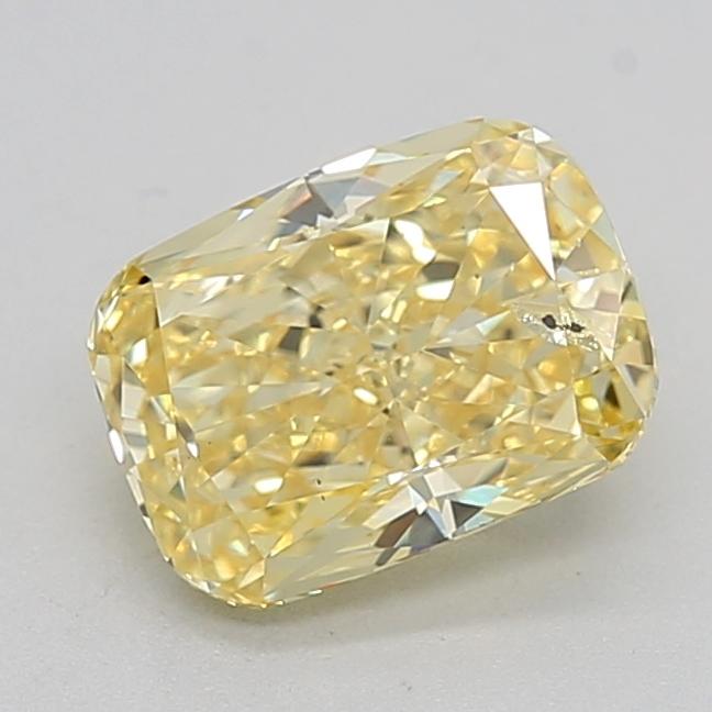1.51 Ct. Fancy Vivid  Yellow Cushion Lab Grown Diamond