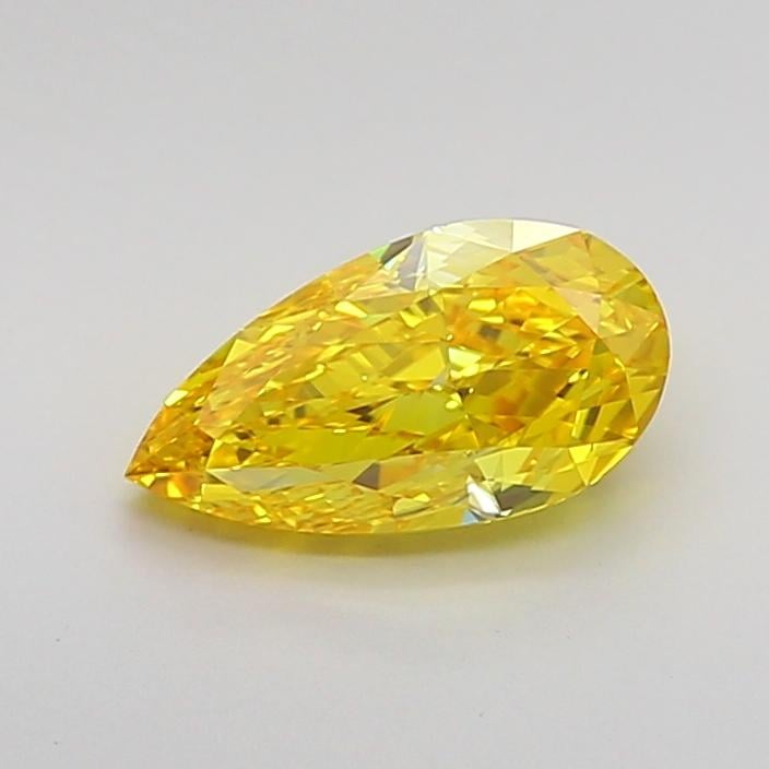 1.01 Ct. Fancy Vivid  Yellow Pear Lab Grown Diamond
