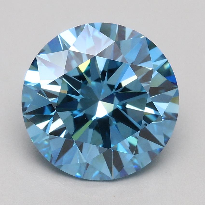 1.94 Ct. Fancy Vivid Blue Round Lab Grown Diamond