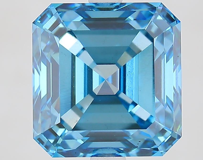 5.00 Ct. Fancy Vivid Blue Asscher Lab Grown Diamond